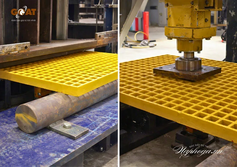 Minh họa thử nghiệm tải trọng tấm sàn FRP