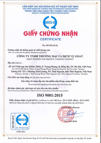 Chung chi ISO 9001 GOAT