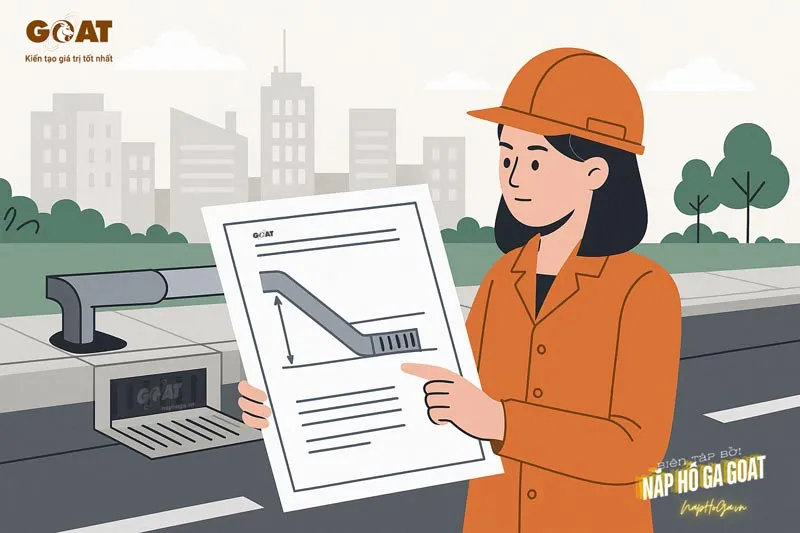 Thiết kế độ dốc đảm bảo dòng chảy lưu thông