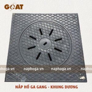 Nắp hố ga Gang Khung dương - Có lỗ thu nước