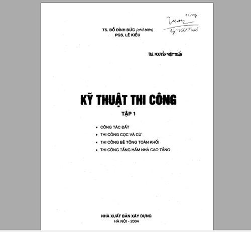 Tải Giáo Trình Kỹ Thuật Thi Công Ts Đỗ Đình Đức Tập 1 Pdf