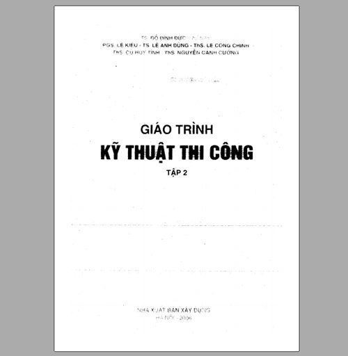 Tải Ebook Giáo trình Kỹ thuật thi công - TS. Đỗ Đình Đức | Tập 2 PDF