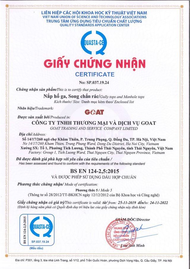 Tiêu Chuẩn BS EN 124 là gì ?