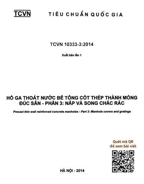 Tiêu chuẩn Nắp hố ga - [PDF] Tiêu chuẩn Quốc gia TCVN 10333-3:2014 - Phần 3: Nắp và Song chắn rác 