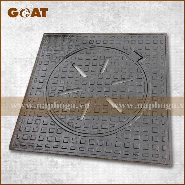 Nắp Hố Ga Gang Thu Nước 890x890 - Khung Dương | Chịu được tải lớn