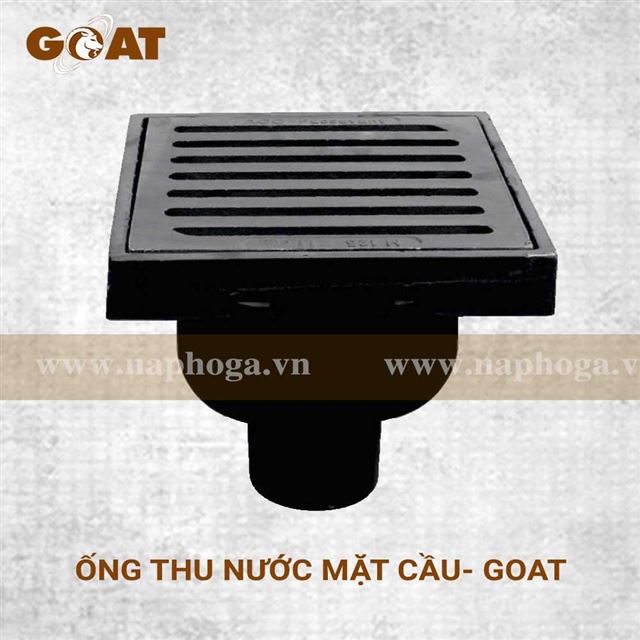 Phễu Gang Thu Nước Mặt Cầu - Nắp chữ nhật [GOAT]