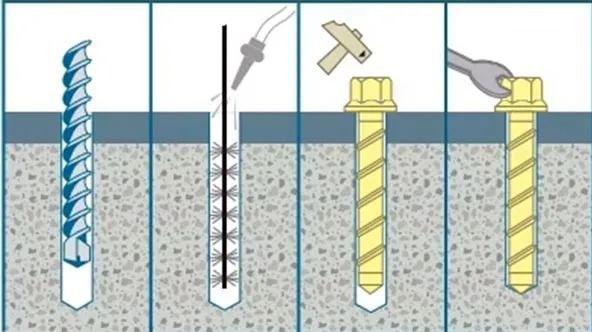 Cách bắt vít bu lông tự khoan bê tông